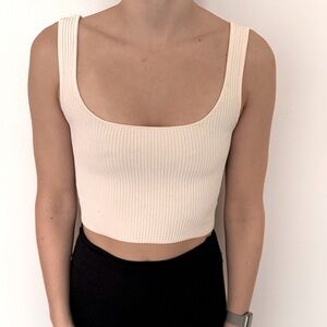 Princess Polly off white ribbed tank